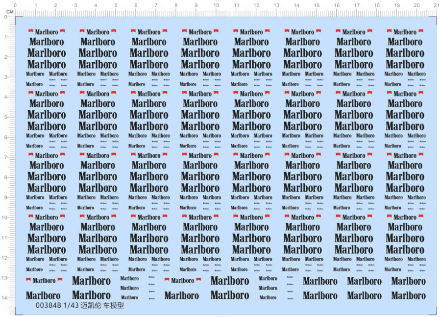 Marlboro Logo Water Slide Decal for Car Model Kit 00384B