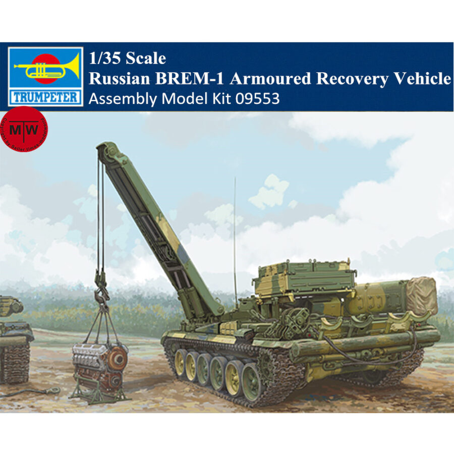 Trumpeter 09553 1/35 Scale Russian BREM-1 Armoured Recovery Vehicle Military Plastic Assembly Model Kits