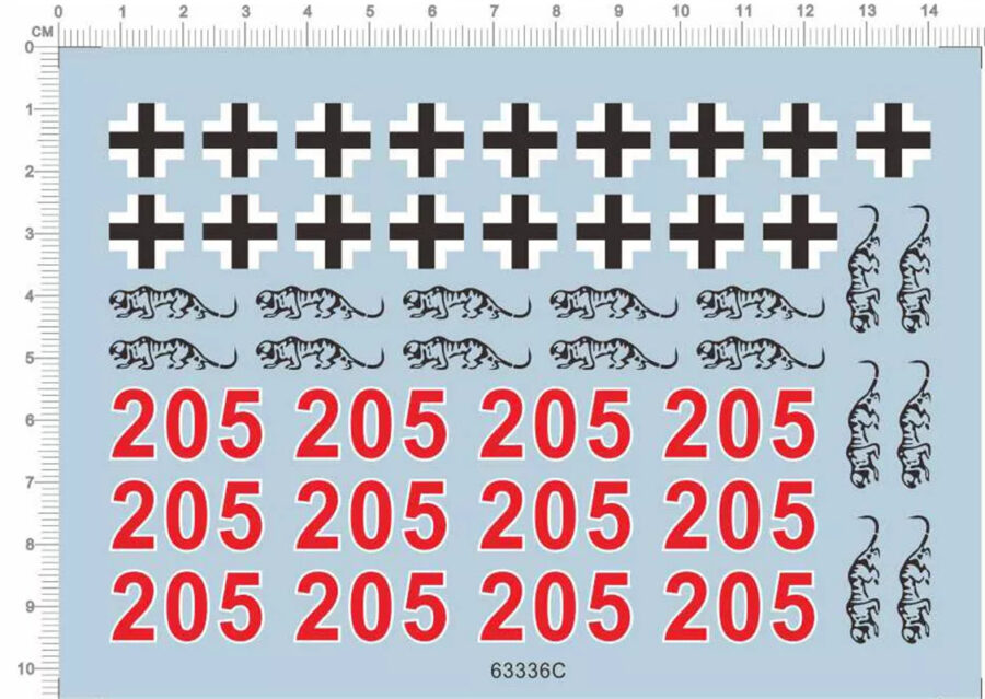 1/35 Scale Tiger Schwere Panzer Abteilung sPzAbt 501 Marking 205 Decals for Tank Model Kit 63336C