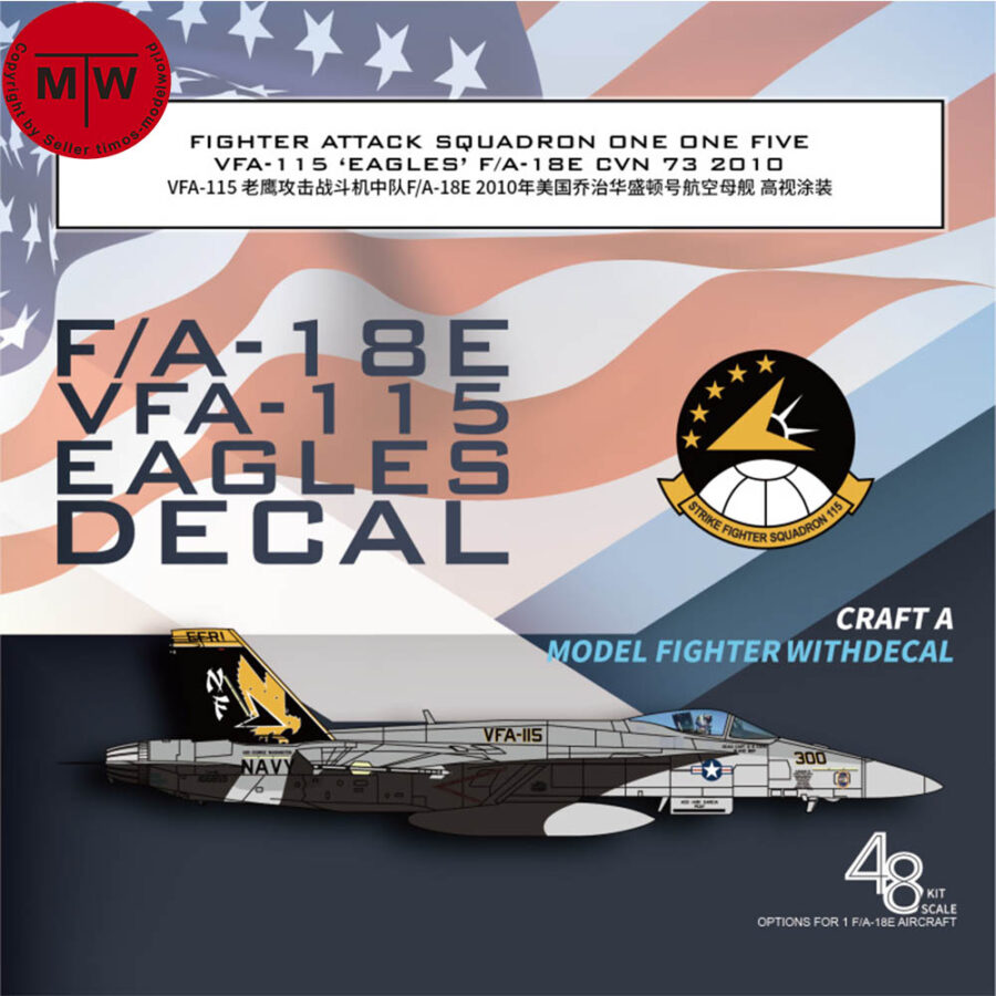Galaxy G48047 G72047 1/48 1/72 Scale F/A-18E VFA-115 Eagles CVN 73 2010 Decal for Aircraft Model Kit