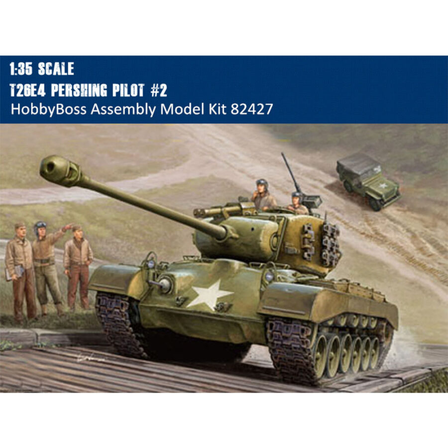 HobbyBoss 82427 1/35 Scale T26E4 Pershing Pilot #2 Military Plastic Tank Assembly Model Kits