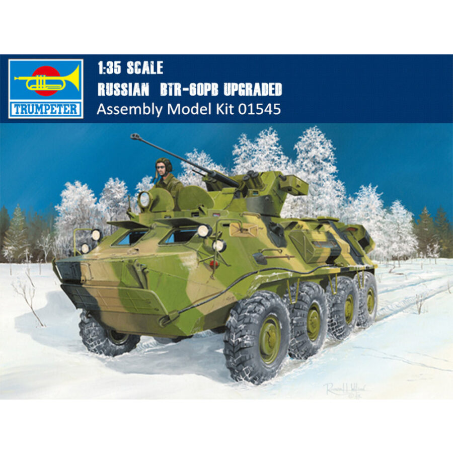 Trumpeter 01545 1/35 Scale Russian BTR-60PB UPGRADED Military Plastic Assembly Model Kits