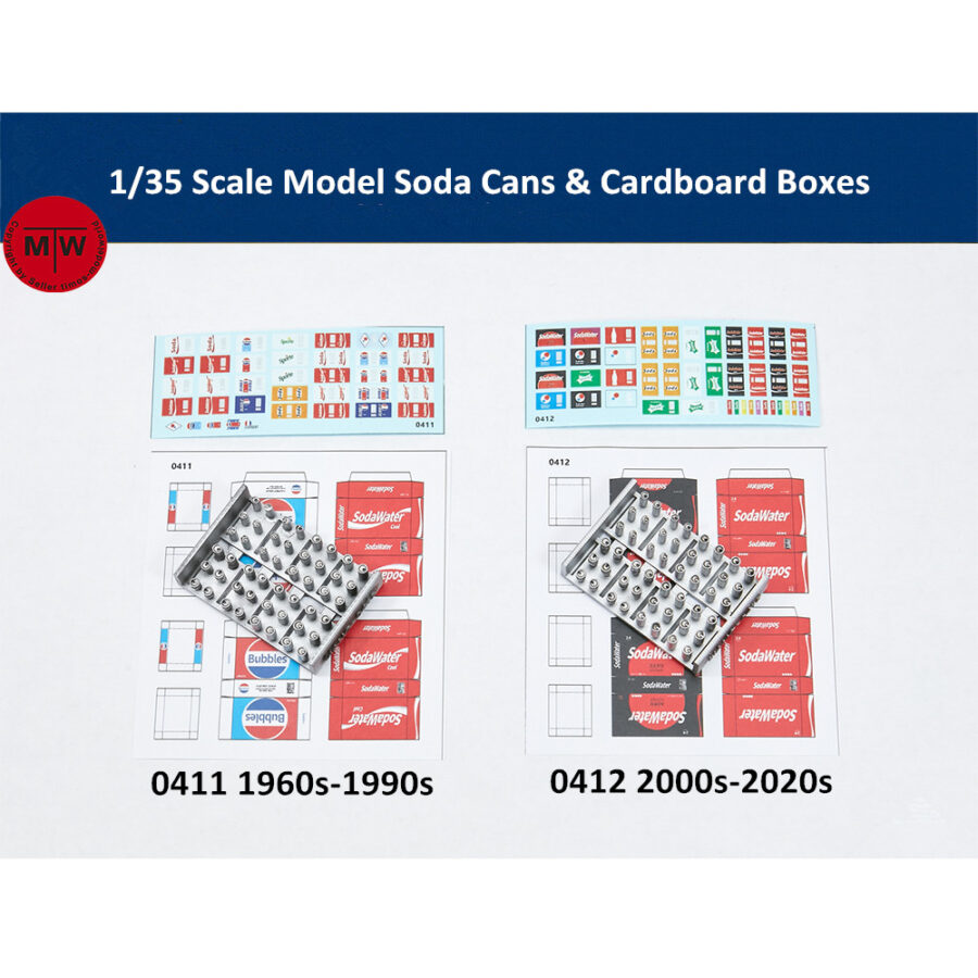 LIANG-0411/0412 1/35 Scale Model Soda Cans & Cardboard Boxes