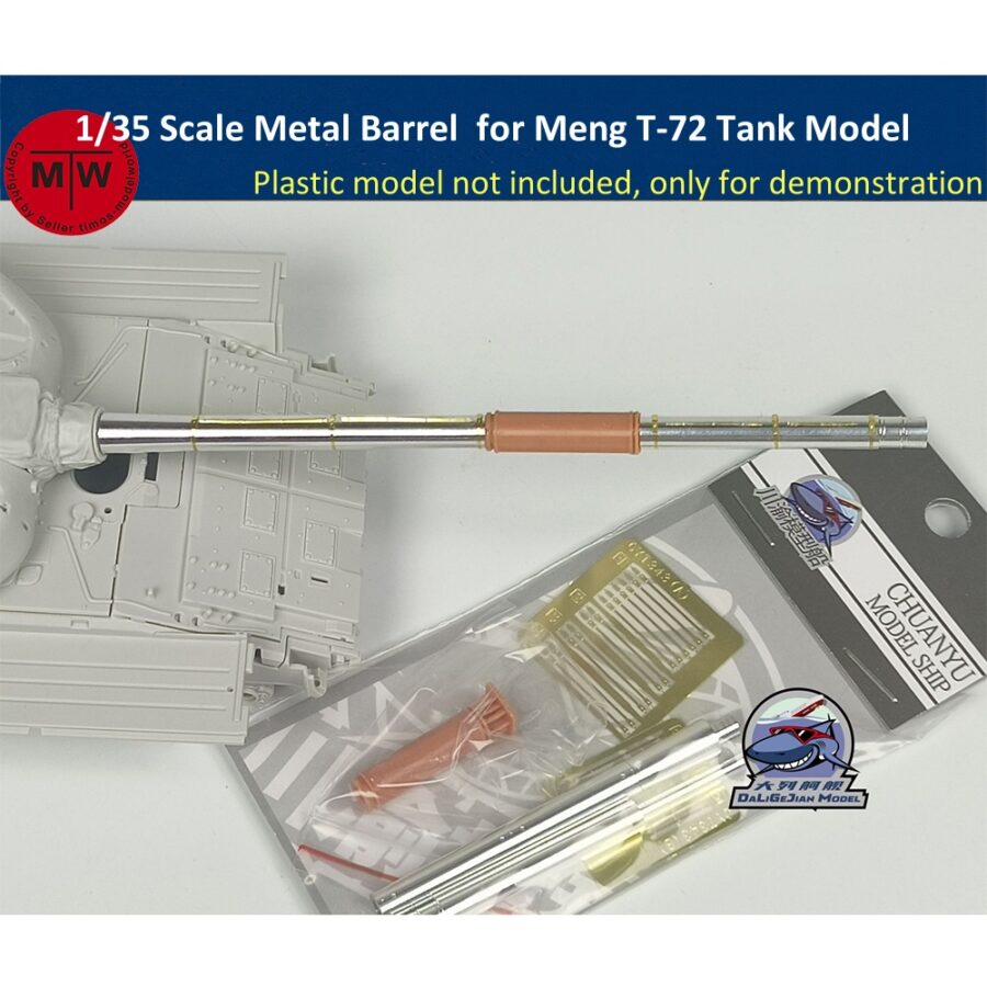1/35 Scale Metal Barrel Upgrade Kit for Meng T-72 Tank Model CYT343