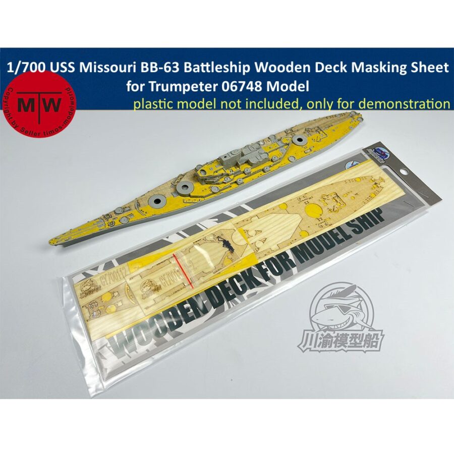1/700 Scale USS Missouri BB-63 Battleship Wooden Deck Masking Sheet for Trumpeter 06748 Model Kit CY700112