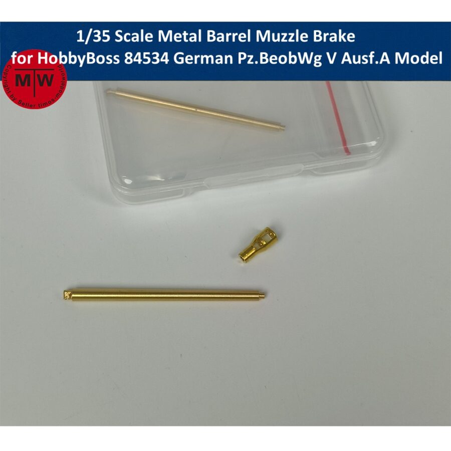 1/35 Scale Metal Barrel Muzzle Brake for HobbyBoss 84534 German Pz.BeobWg V Ausf.A Tank Model Kit CYT036