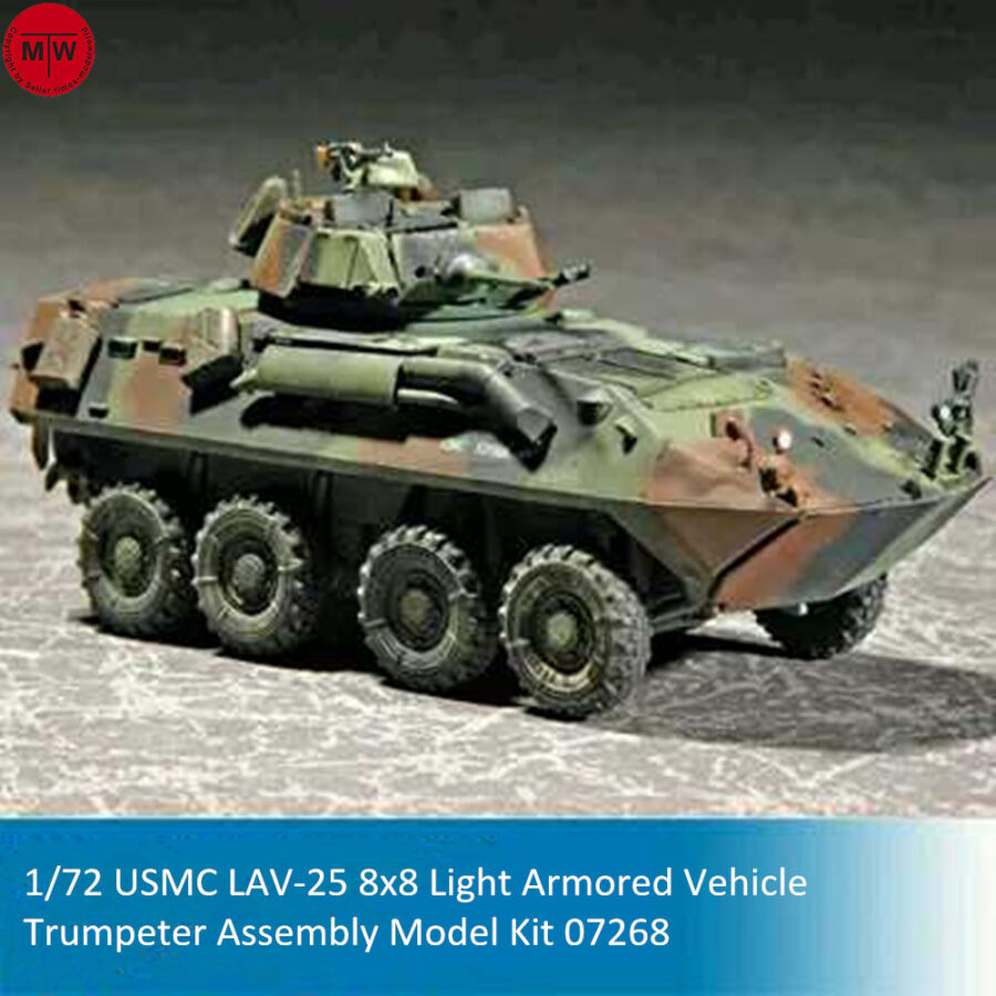 Trumpeter 07268 1/72 Scale USMC LAV-25 8x8 Light Armored Vehicle Plastic Assembly Model Kits