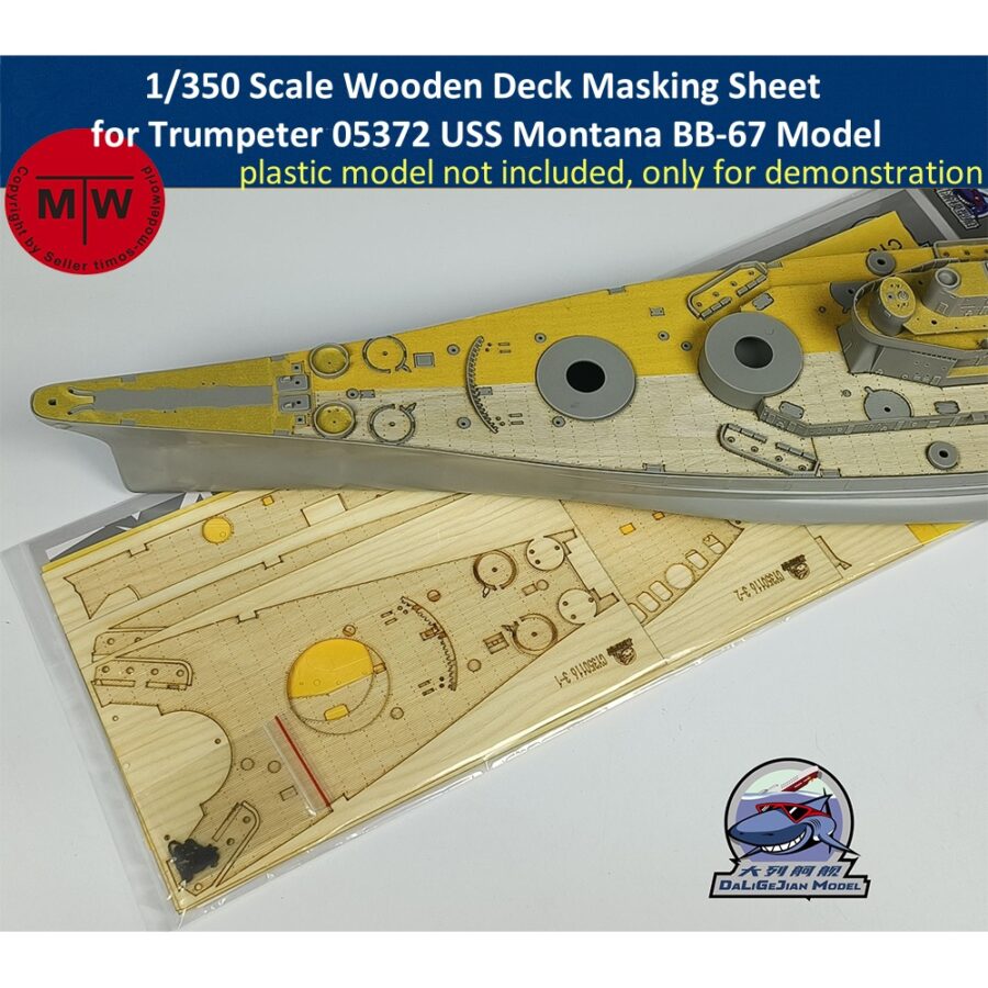 1/350 Scale Wooden Deck Masking Sheet for Trumpeter 05372 USS Montana BB-67 Model Kit CY350114