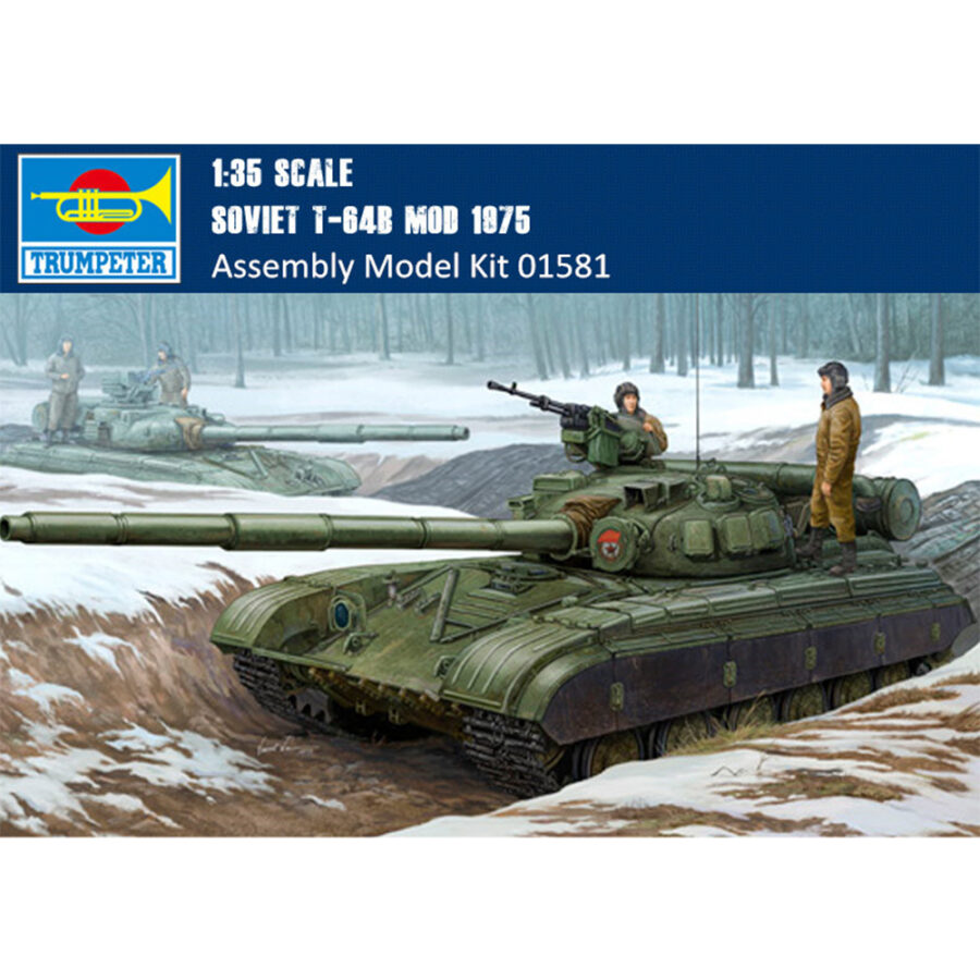 Trumpeter 01581 1/35 Scale Soviet T-64B MOD 1975 Military Plastic Tank Assembly Model Building Kits