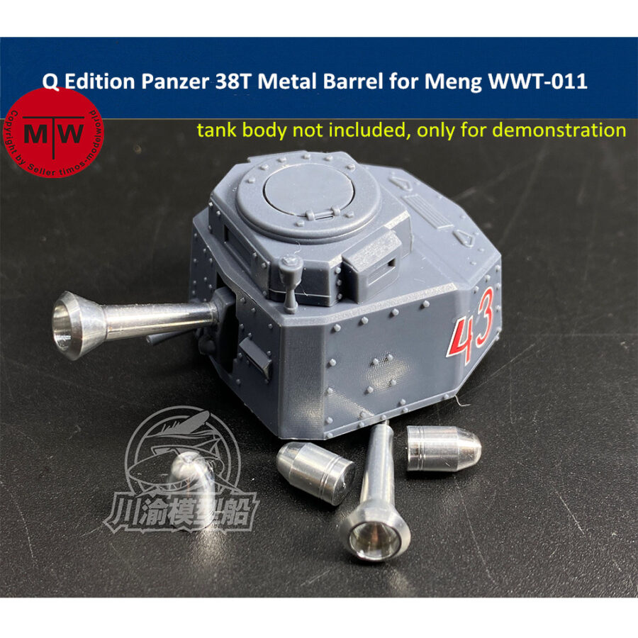 Q Edition Panzer 38T Metal Barrel Shell Upgrade Kit for Meng WWT-011 German Light Tank Model CYD014