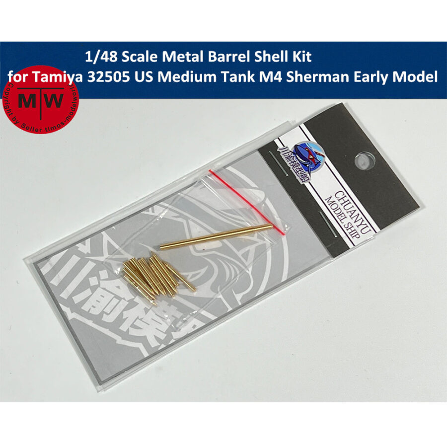 1/48 Scale Metal Barrel Shell Kit for Tamiya 32505 US Medium Tank M4 Sherman Early Production Model Kit CYT082