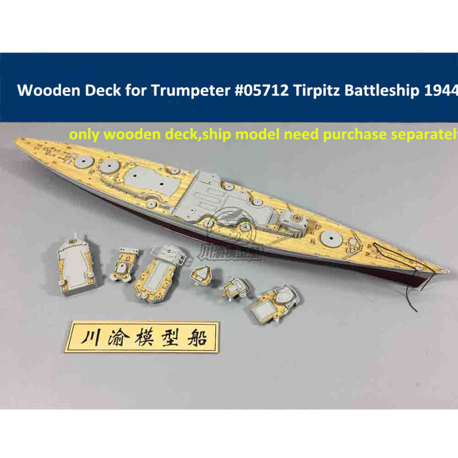 Wooden Deck for Trumpeter 05712 1/700 Scale Germany Tirpitz Battleship 1944 Model CY700011