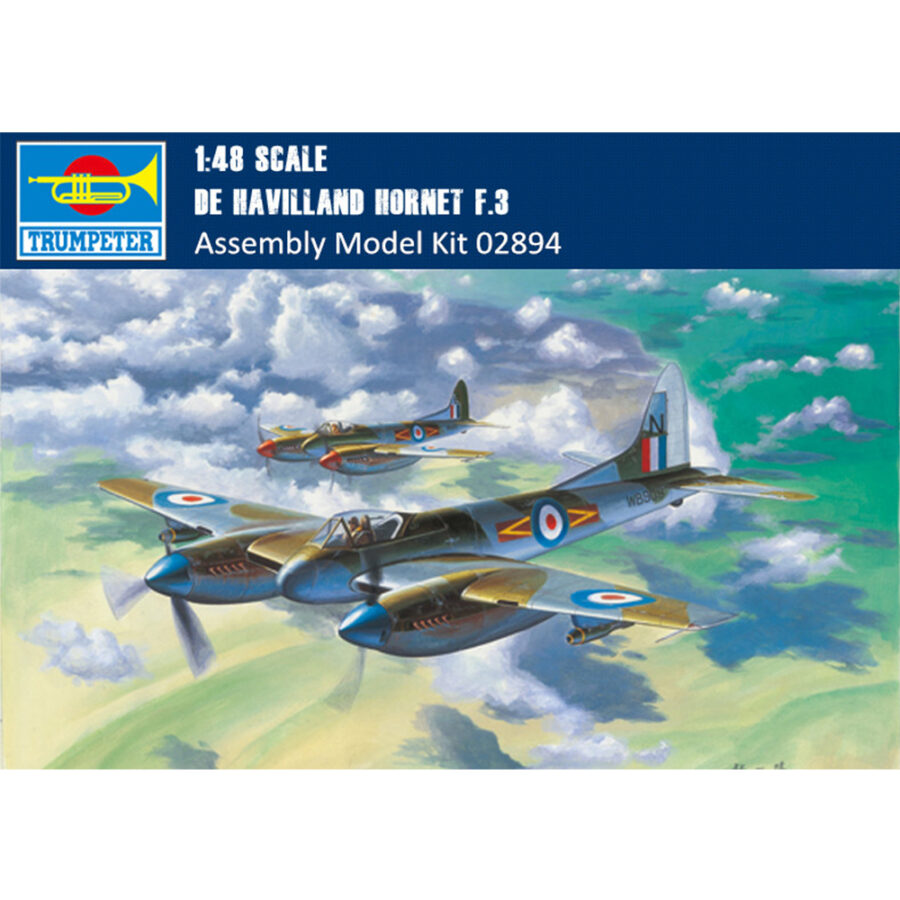 Trumpeter 02894 1/48 Scale De Havilland Hornet F.3 Fighter Military Plastic Aircraft Assembly Model Kits