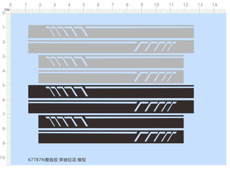 Benz Car Model Stripe Decoration Water Slide Decal 67787N