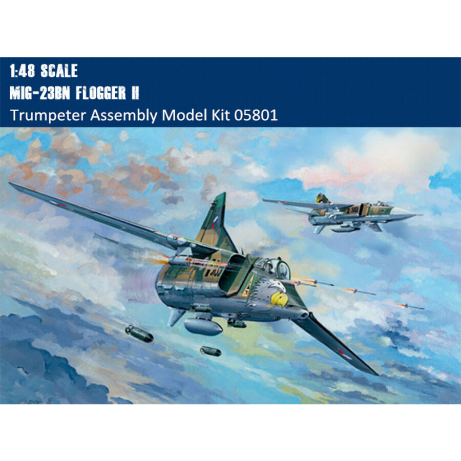 Trumpeter 05801 1/48 Scale Mig-23BN Flogger H Bomber Military Plastic Aircraft Assembly Model Kit