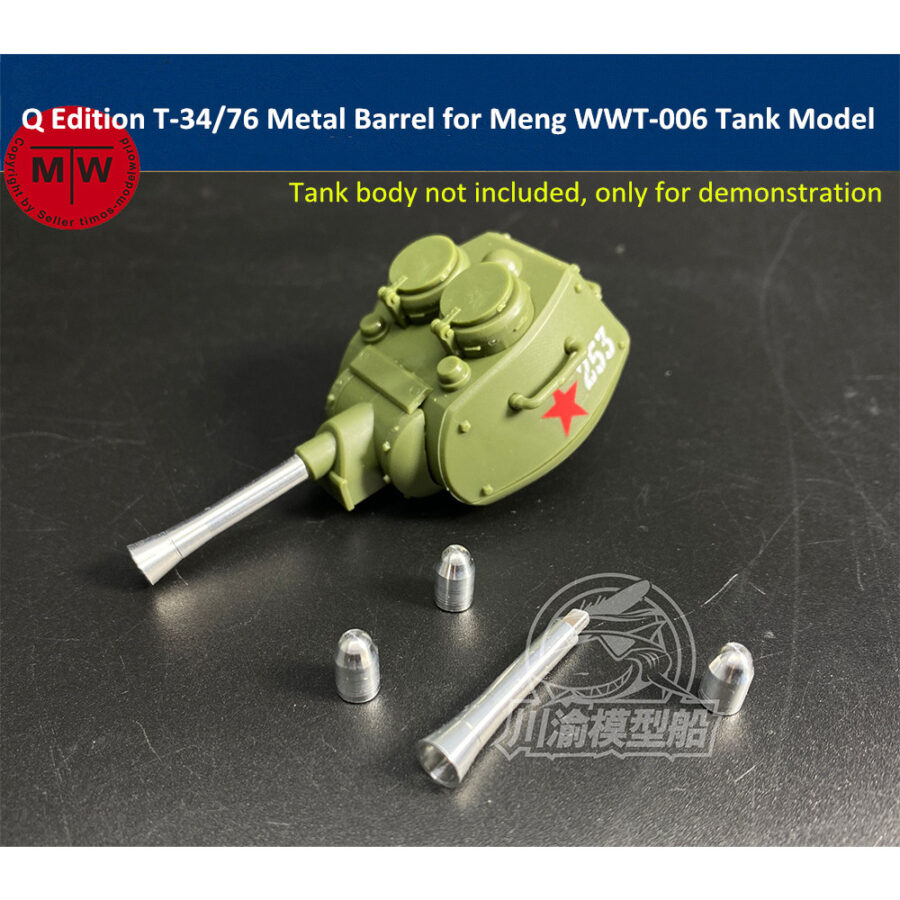 Q Edition T-34/76 Metal Barrel Shell Upgrade Kit for Meng WWT-006 Soviet Medium Tank Model CYD010