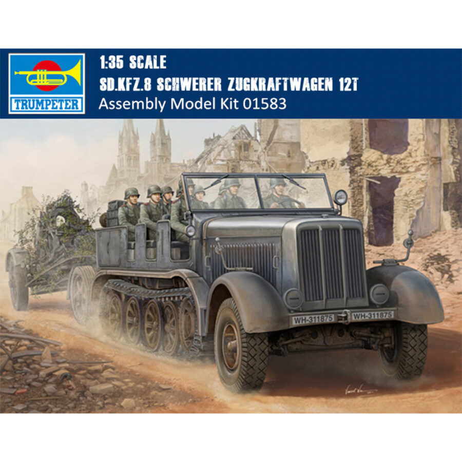 Trumpeter 01583 1/35 Scale Sd.Kfz.8 Schwerer Zugkraftwagen 12t Military Plastic Assembly Model Kits