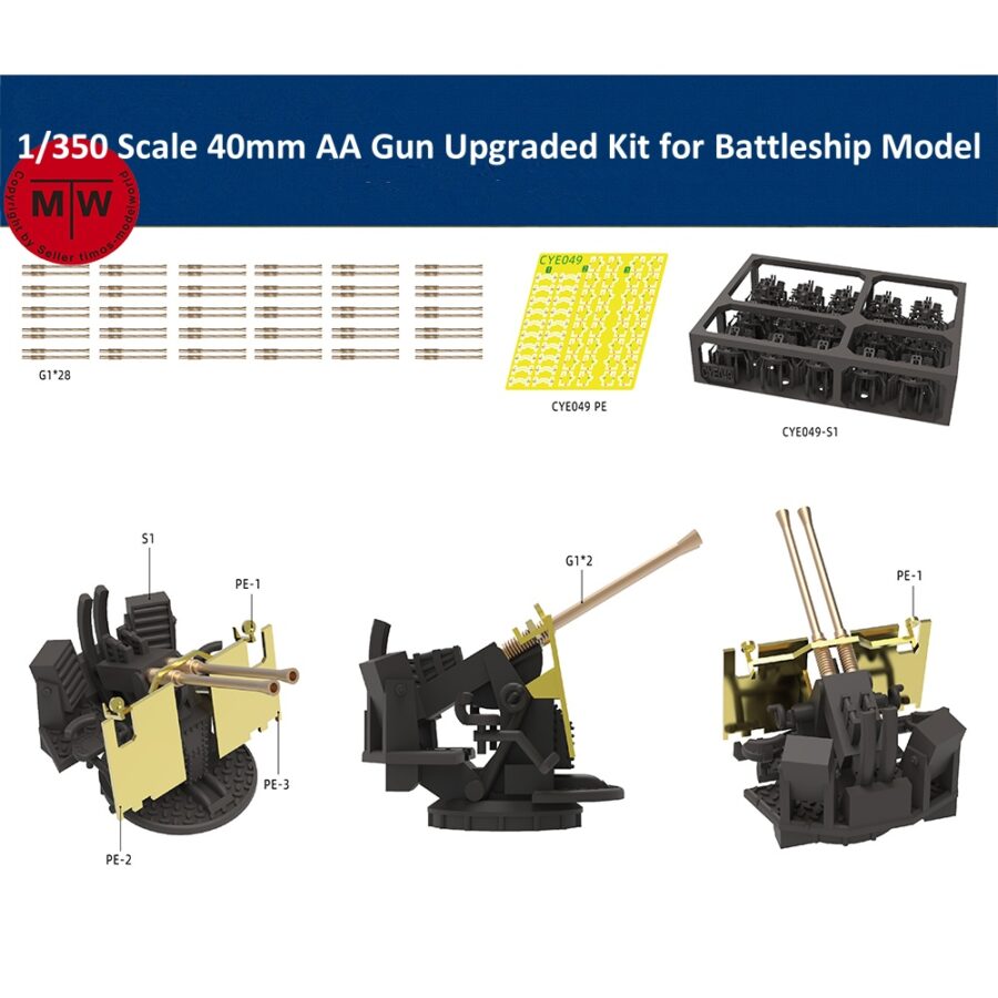 1/350 Scale 40mm AA Gun Upgraded Kit for Battleship Model CYE049