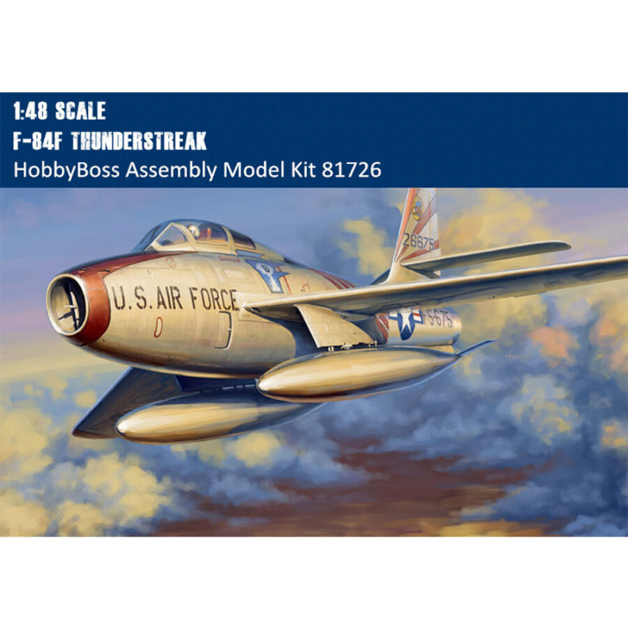 HobbyBoss 81726 1/48 Scale F-84F Thunderstreak Fighter-Bomber Military Plastic Aircraft Assembly Model Kits