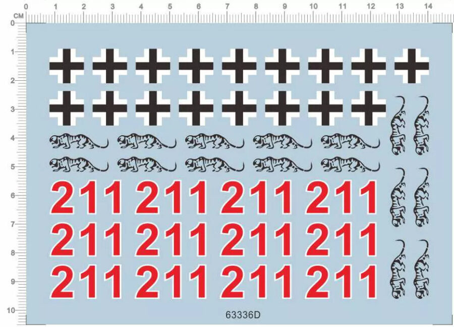 1/35 Scale Tiger Schwere Panzer Abteilung sPzAbt 501 Marking 211 Decals for Tank Model Kit 63336D