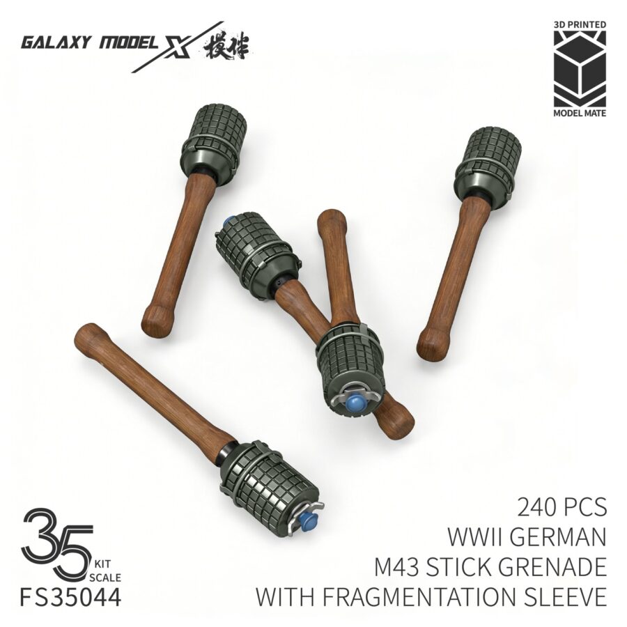 Galaxy FS35043/FS35044 1/35 Scale WWII German M43 Stick Grenade Resin Model Scene DIY Unpainted Kit 240pcs/set