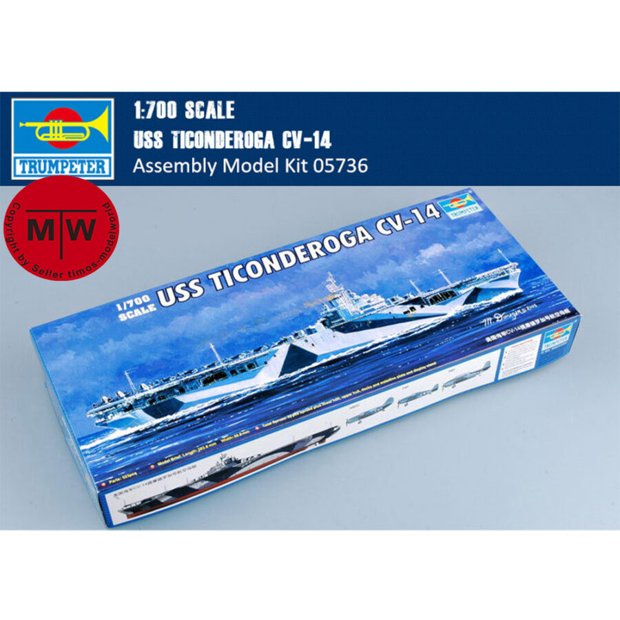 Trumpeter 05736 1/700 Scale USS Ticonderoga CV-14 Military Plastic Assembly Model Kits