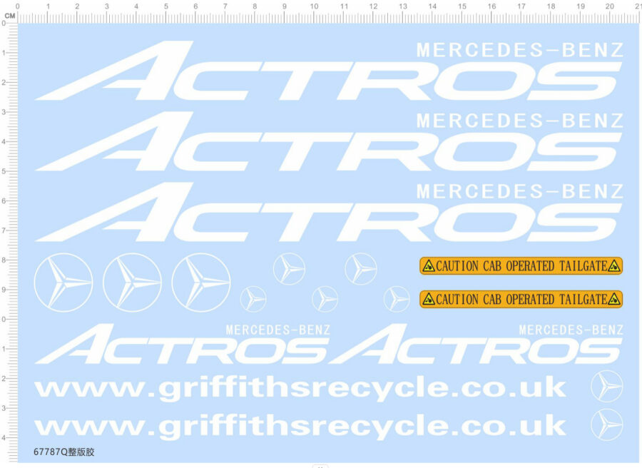 MERCEDES-BENZ ACTROS Logo Water Slide Decal for Car Model Kit 67787Q