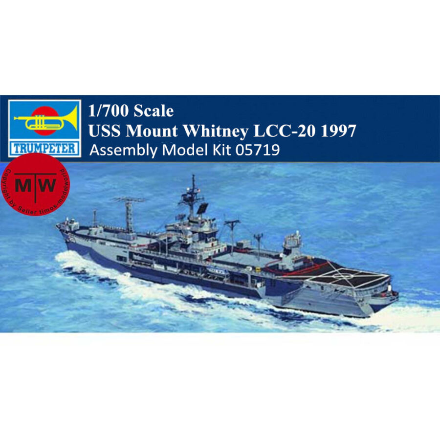 Trumpeter 05719 1/700 Scale USS Mount Whitney LCC-20 1997 Military Plastic Assembly Model Ship Kits
