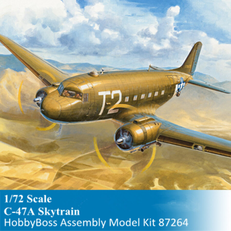 HobbyBoss 87264 1/72 Scale C-47A Skytrain Military Plastic Aircraft Assembly Model Building Kits