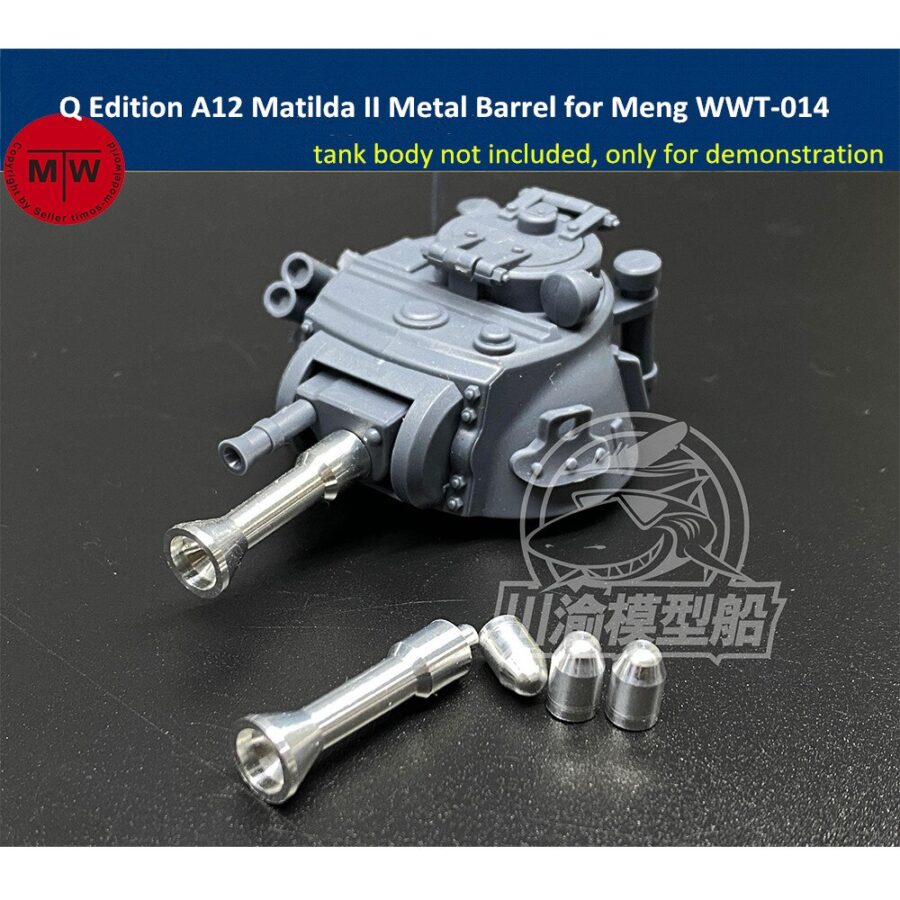 Q Edition A12 Matilda II Metal Barrel Shell Kit for Meng WWT-014 British Infantry Tank Model CYD023