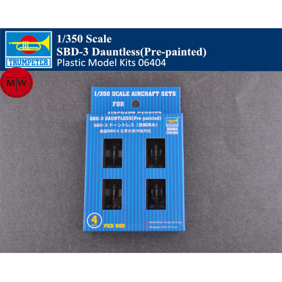 Trumpeter 06404 1/350 Scale SBD-3 Dauntless(Pre-painted) Military Plastic Aircraft Sets for Aircraft Carrier Model