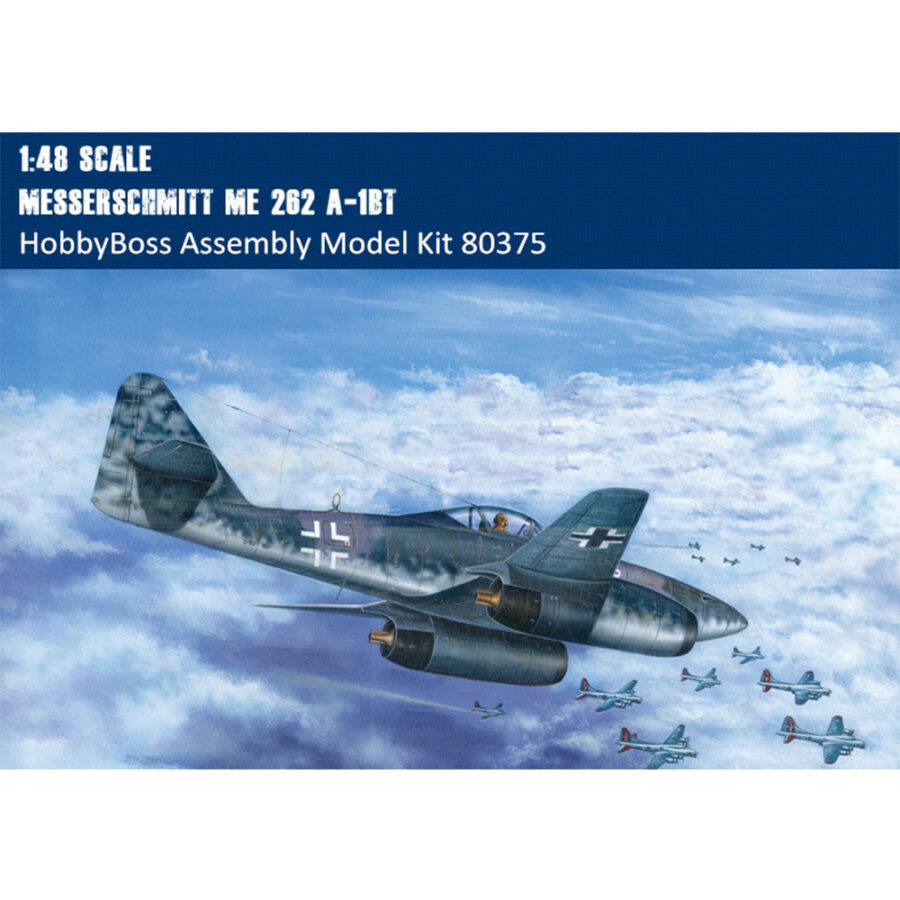HobbyBoss 80375 1/48 Scale Messerschmitt Me 262 A-1b Fighter Military Plastic Aircraft Assembly Model Kit