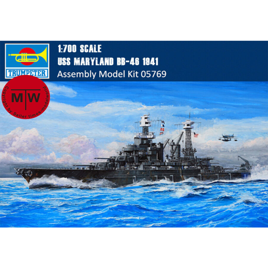 Trumpeter 05769 1/700 Scale USS Maryland BB-46 1941 Battleship Military Plastic Assembly Model Kits