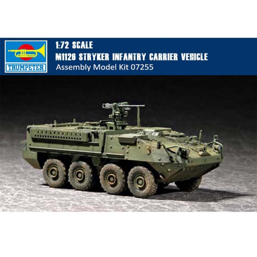 Trumpeter 07255 1/72 Scale US M1126 Stryker Light Armored Vehicle (ICV) Military Plastic Assembly Model Kit