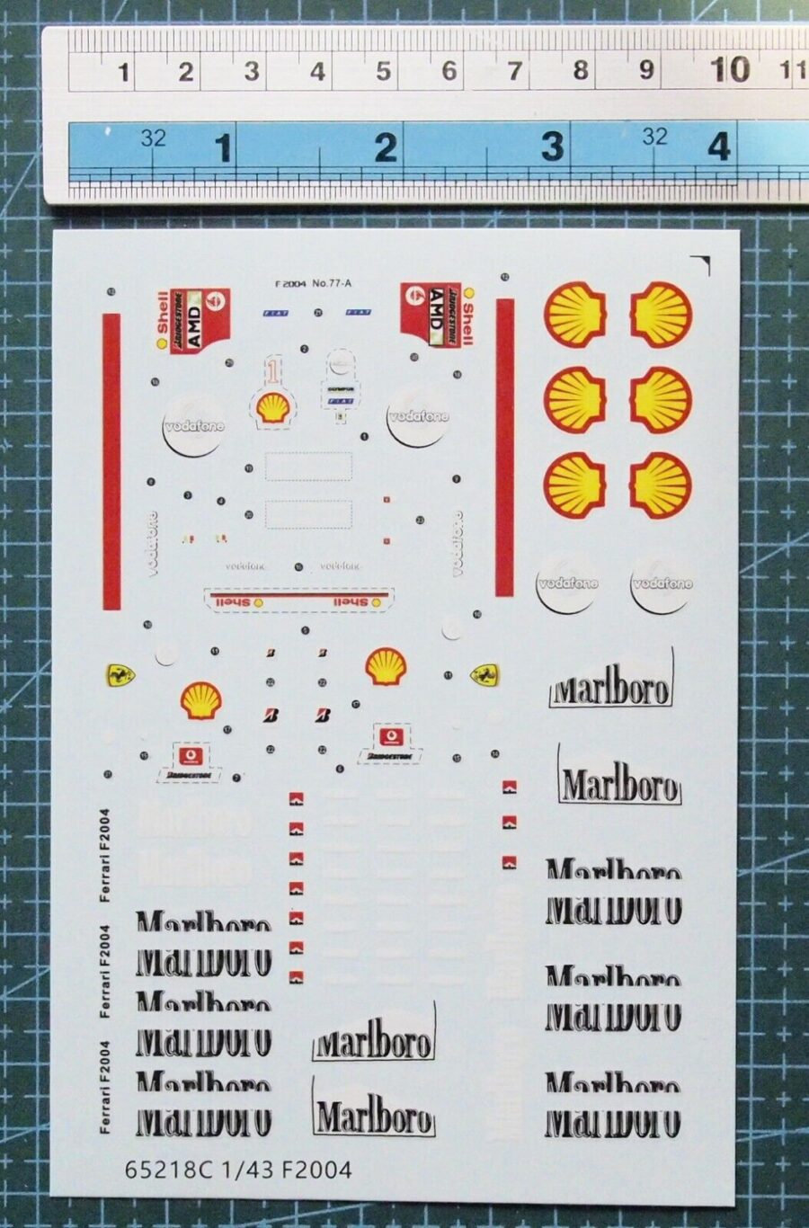 1/43 Scale Decals for F1 Ferrari F2004 Model Car Kits 65218C