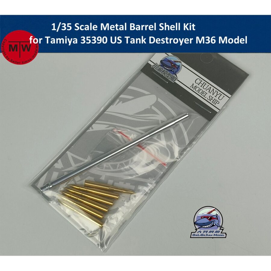 1/35 Scale Metal Barrel Shell Kit for Tamiya 35390 US Tank Destroyer M36 Model Kit CYT346