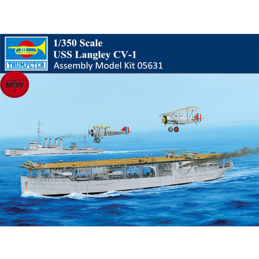 Trumpeter 05631 1/350 Scale USS Langley CV-1 Military Plastic Assembly Model Ship Kit