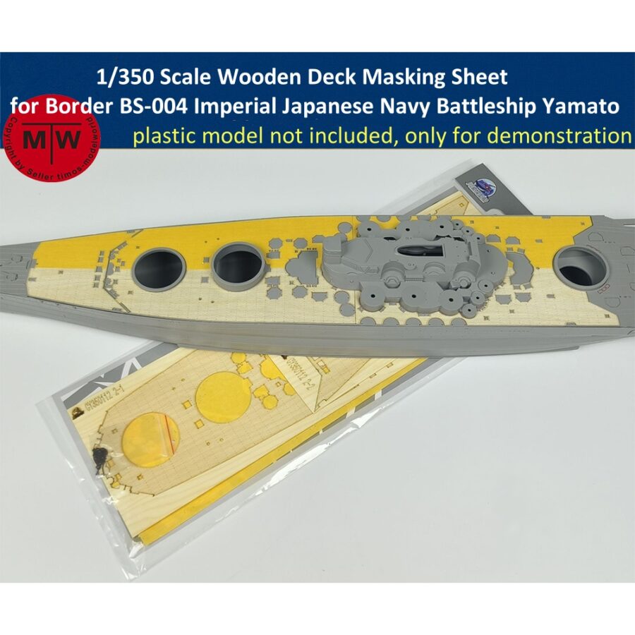 1/350 Scale Wooden Deck Masking Sheet for Border BS-004 Imperial Japanese Navy Battleship Yamato Model Kit CY350112