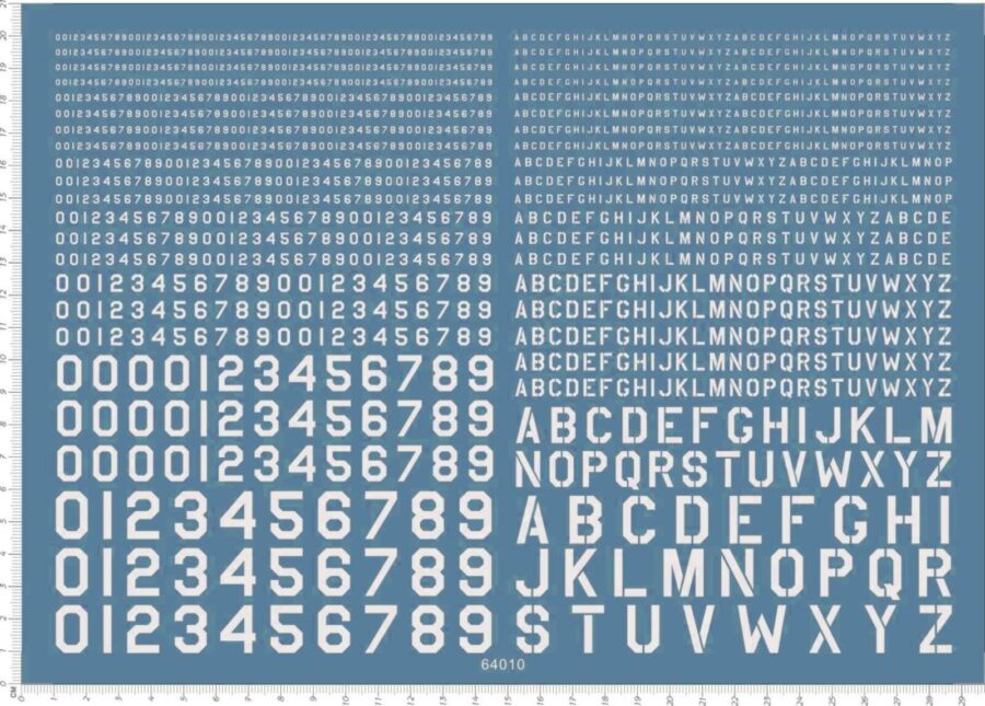 Decals US ARMY Font Letter Number for different scales Military Model Kits 64010 Black/White/Yellow