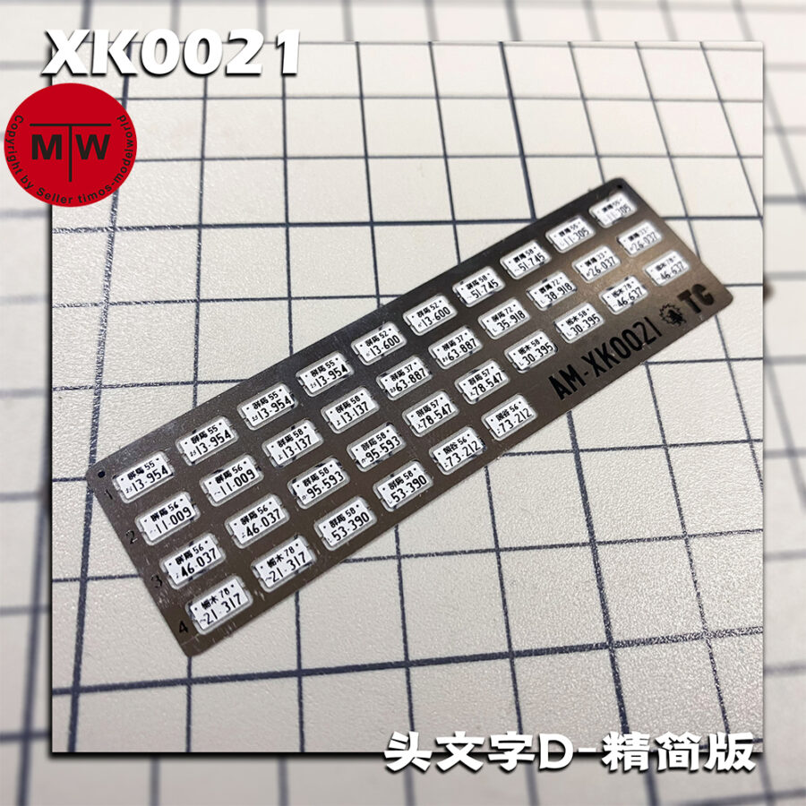 1/64 Scale Initial D Vehicle Car Model Stainless Steel Number Plate License Plate Detail-up Kit XK0021