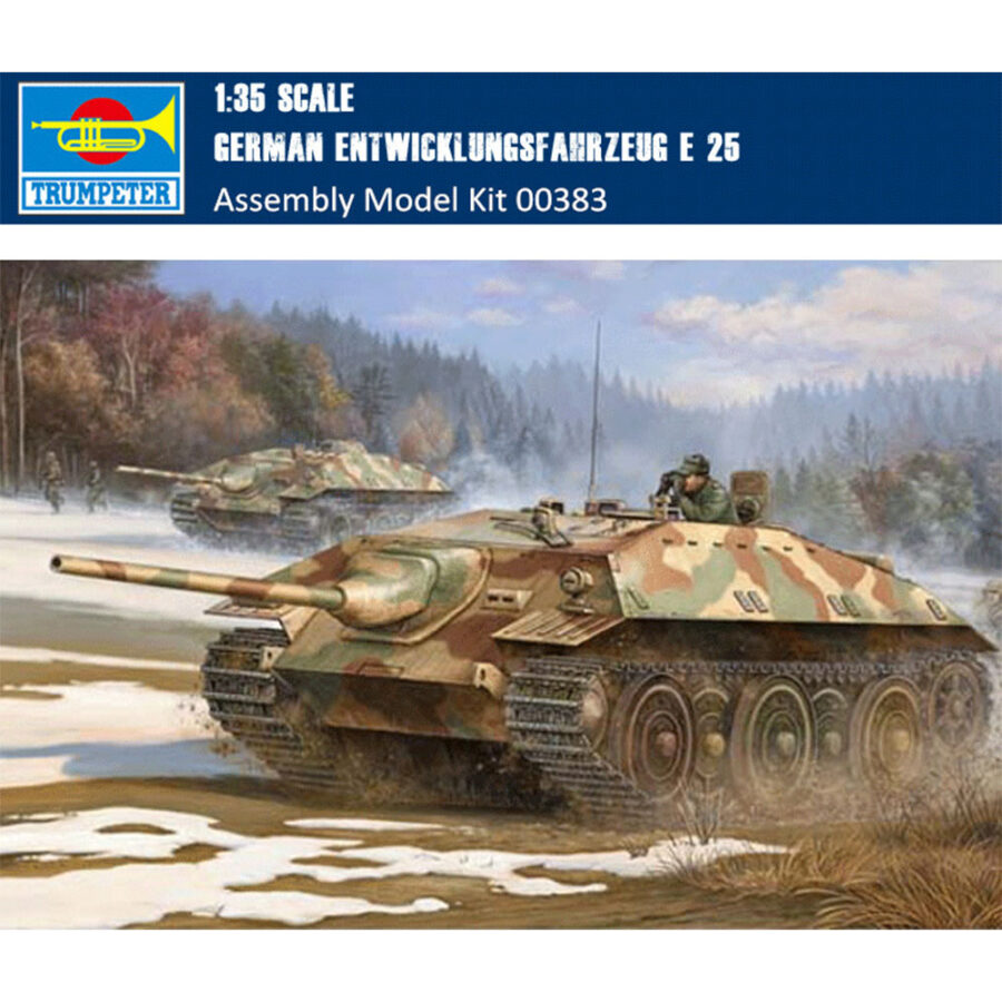 Trumpeter 00383 1/35 Scale German Entwicklungsfahrzeug E-25 Tank Military Plastic Assembly Model Kits