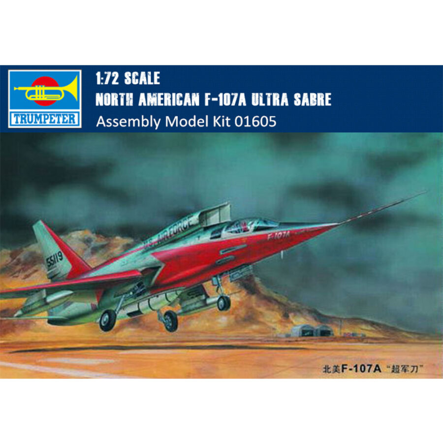 Trumpeter 01605 1/72 Scale North American F-107A Ultra Sabre Military Plastic Aircraft Assembly Model Kits