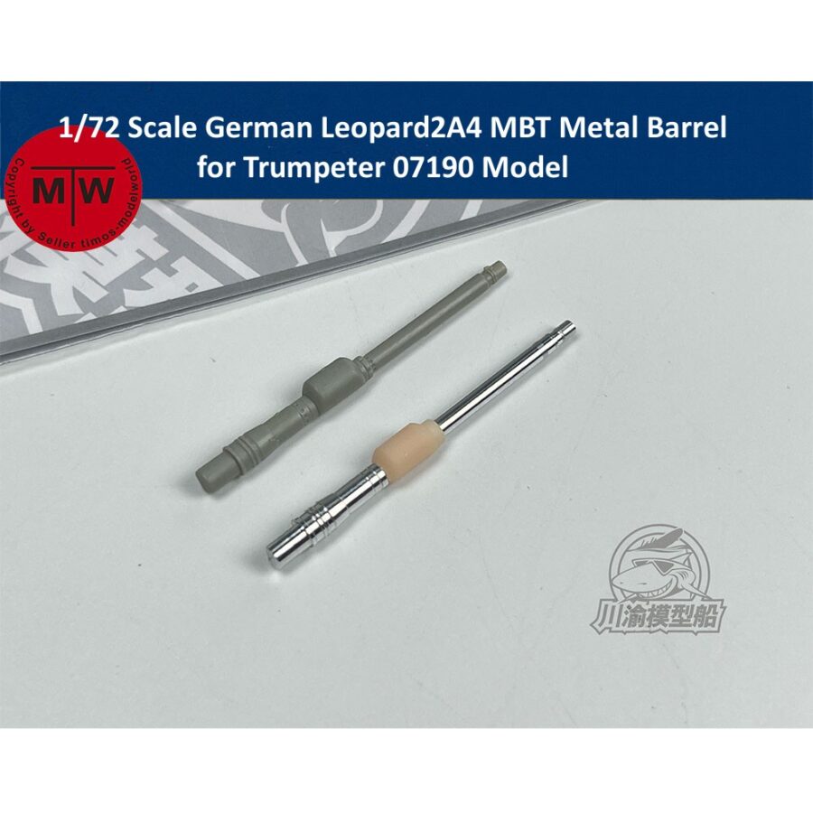 1/72 Scale German Leopard2A4 Main Battle Tank Metal Barrel for Trumpeter 07190 Model Kit CYT274