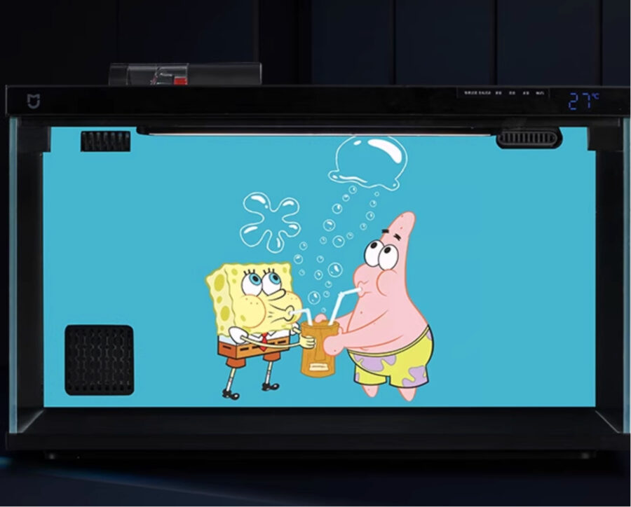 SpongeBob SquarePants Patrick Star Acrylic Fish Tank Background Stickers Aquarium Landscape Decorations Poster for Xiaomi Mijia Smart Fish Tank