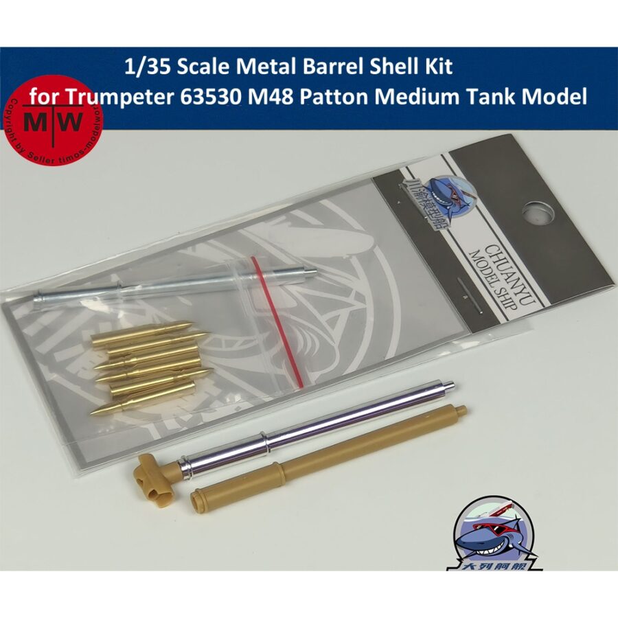 1/35 Scale Metal Barrel Shell Kit for Trumpeter 63530 M48 Patton Medium Tank Model Kit CYT330
