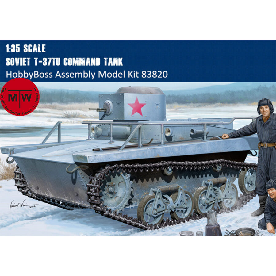 HobbyBoss 83820 1/35 Scale Soviet T-37TU Command Tank Military Plastic Assembly Model Kits