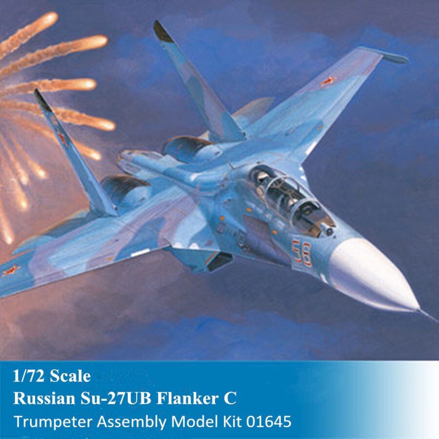 Trumpeter 01645 1/72 Scale Russian Su-27UB Flanker C Fighter Military Plastic Aircraft Assembly Model Kits