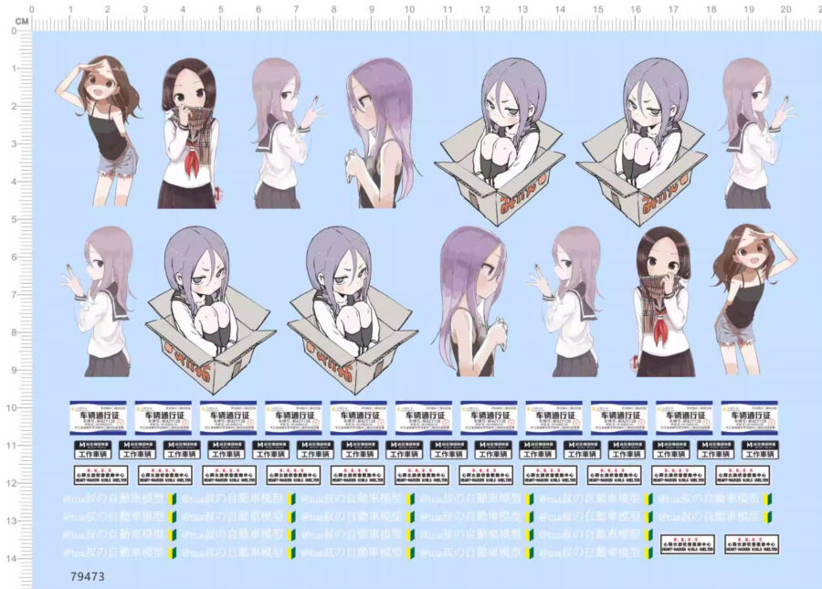 Pain Car Anime Characters Water Slide Decal for Model Kit 79473