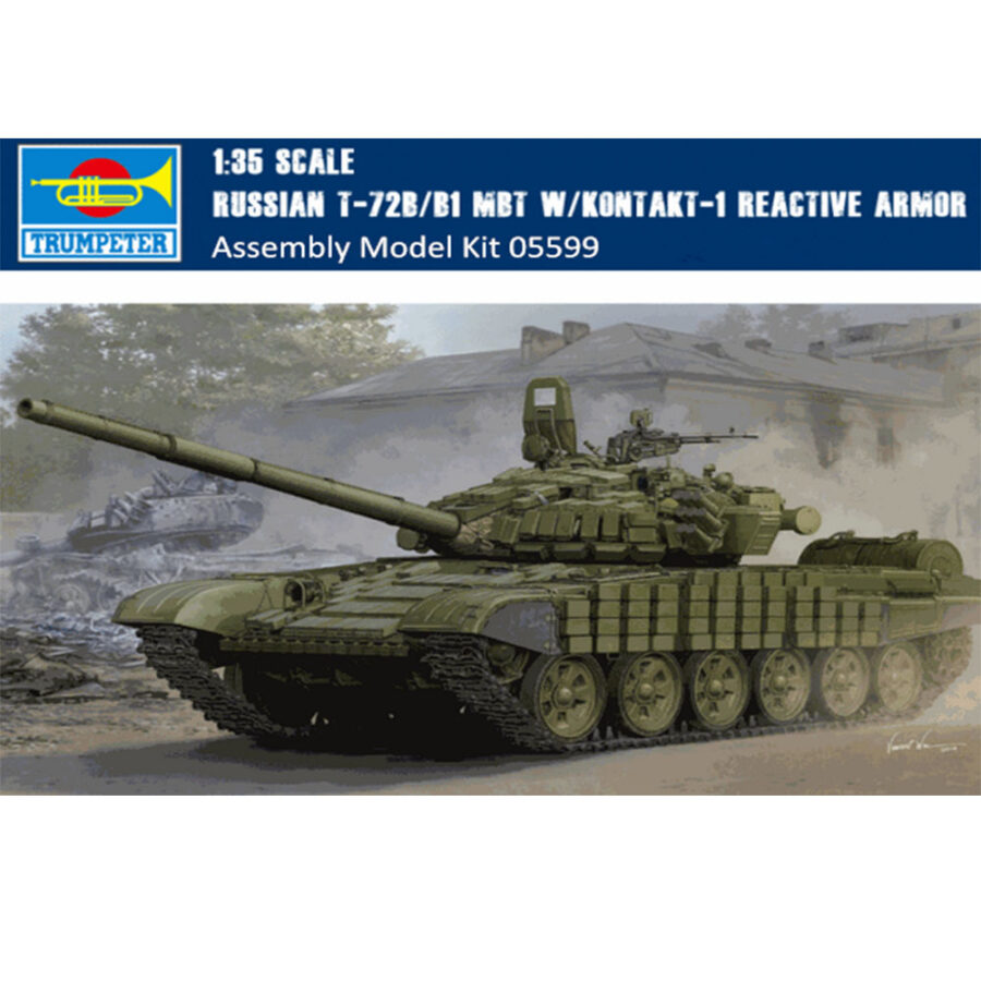 Trumpeter 05599 1/35 Scale Russian T-72B/B1 MBT (w/kontakt-1 reactive armor) Military Plastic Assembly Model Kits