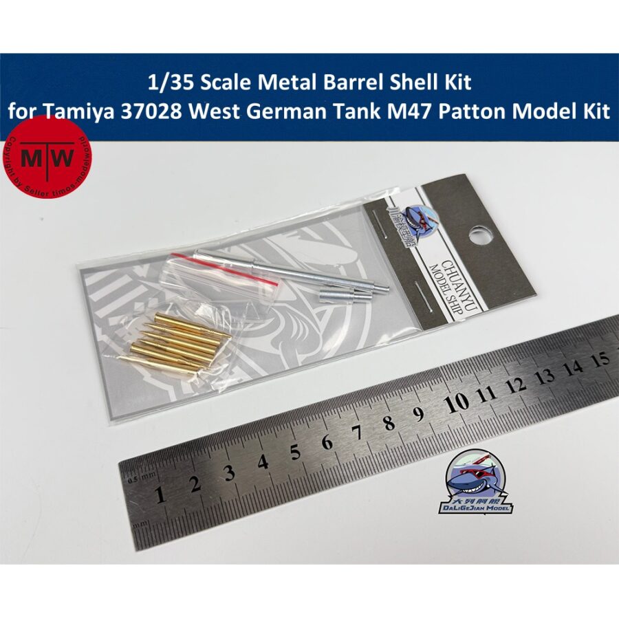 1/35 Scale Metal Barrel Shell Kit for Tamiya 37028 West German Tank M47 Patton Model Kit CYT351